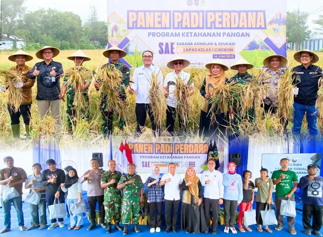 Lapas Cirebon Panen Perdana dan Gelar Baksos