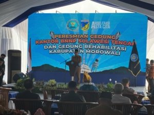 Peresmian Gedung Kantor Badan Narkotika Nasional Provinsi (BNNP) Sulteng serta Gedung Rehabilitasi Kabupaten Morowali, Selasa (22/7/2025).