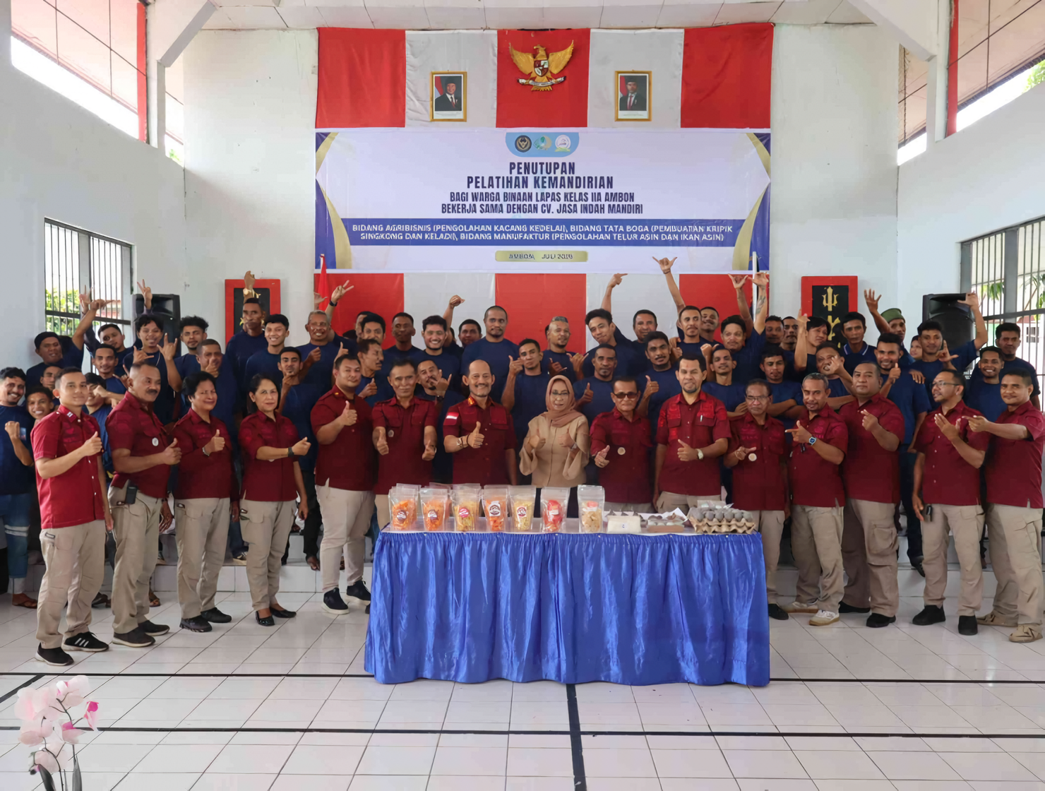 Lapas Ambon Tutup Pelatihan Keterampilan Bersertifikat