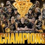 Dewa United Banten menjadi juara IBL pertama kalinya usai menang dramatis 74-73 dalam final partai ketiga melawan Pelita Jaya Jakarta. (Dok.Dewa United Banten)
