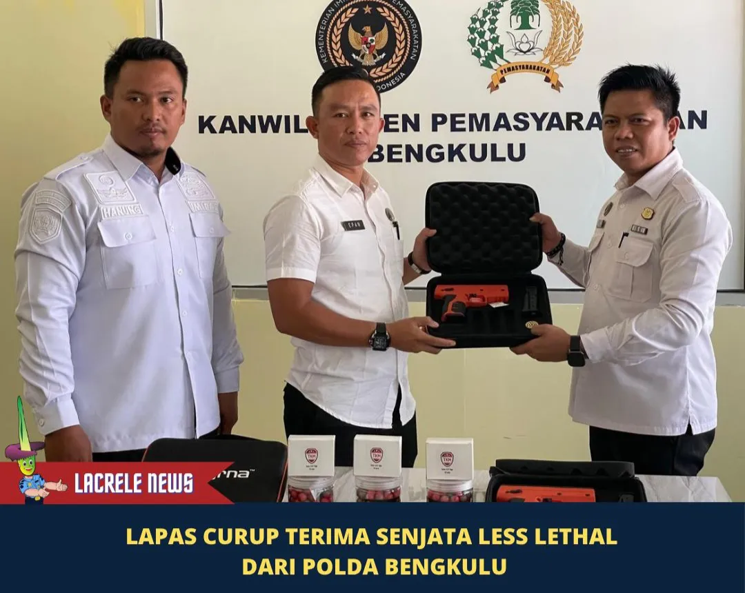 Lapas Kelas IIA Curup menerima bantuan berupa senjata less lethal dari Kepolisian Daerah (Polda) Bengkulu dalam rangka mendukung peningkatan keamanan dan pengamanan di lingkungan Lapas.