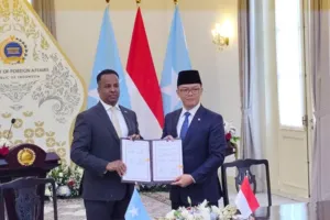 Pertemuan Menteri Luar Negeri Somalia Abdisalam Abdi Ali dengan Menteri Luar Negeri RI Sugiono di Gedung Pancasila, Kemenlu RI, Jakarta, Kamis (31/7/2025). (Dok.Singgih Wiryono)
