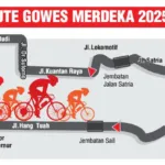 Gowes Merdeka 2025 digelar Minggu, 24 Agustus, diikuti 1.000 peserta. Acara ini kerja sama Riau Pos dan Pemprov Riau, start-finish di Kantor Gubernur Riau. (Dok. Istimewa)
