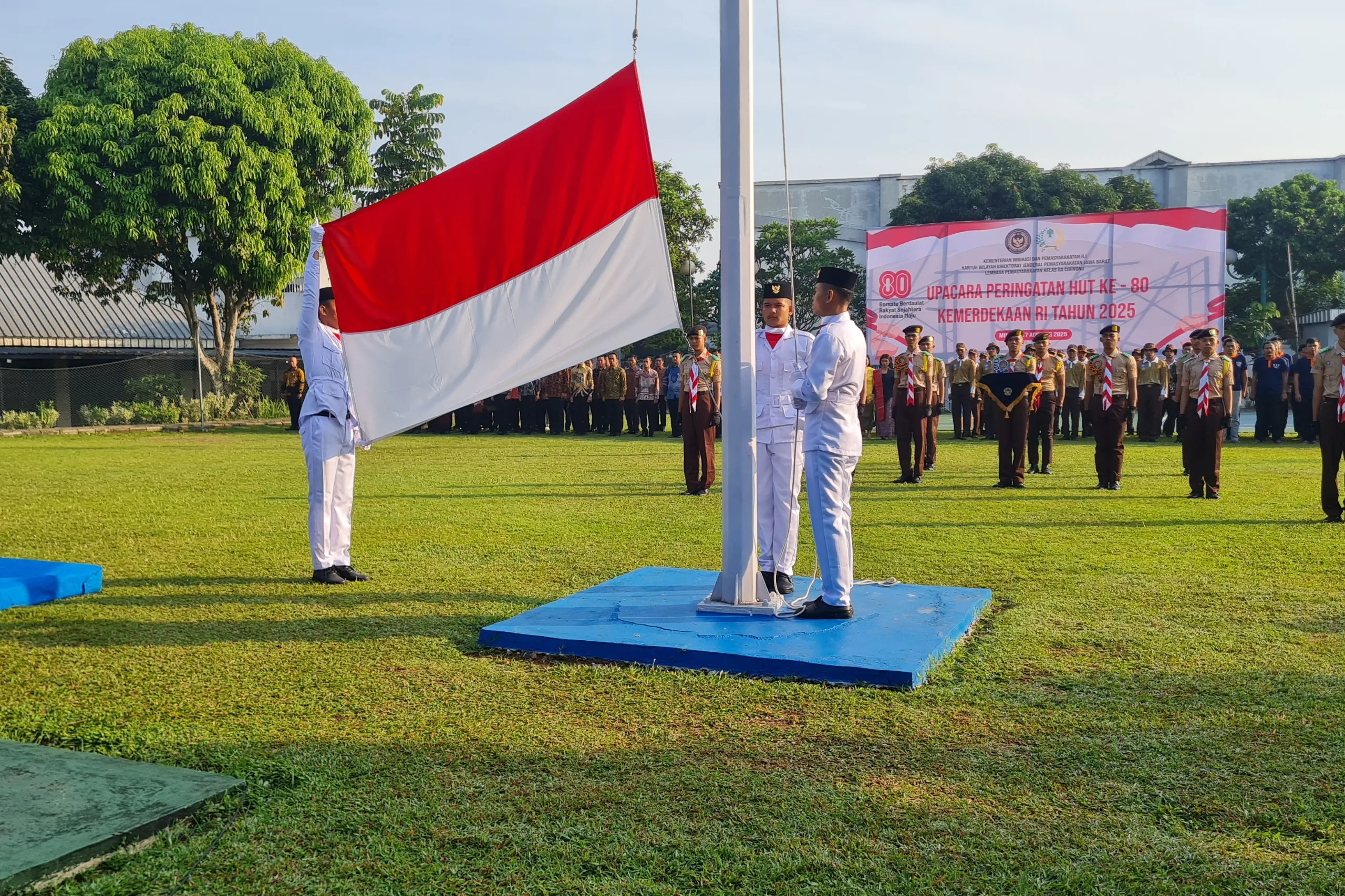 Upacara HUT ke-80 RI di Lapas Cibinong Tanamkan Nasionalisme