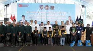 Kemenimipas gelar kegiatan bakti sosial (baksos) di Lembaga Pemasyarakatan Pemuda Kelas IIA Tangerang dan Kecamatan Jambe, Kamis (14/8). (Web Ditjenpas)