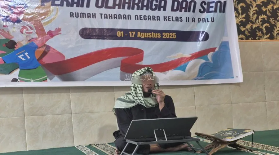 Rutan Kelas IIA Palu gelar lomba tilawah Al-Qur’an untuk Warga Binaan, bagian dari Pekan Olahraga dan Seni sambut HUT Ke-80 RI, Senin (11/8). (Web Ditjenpas)