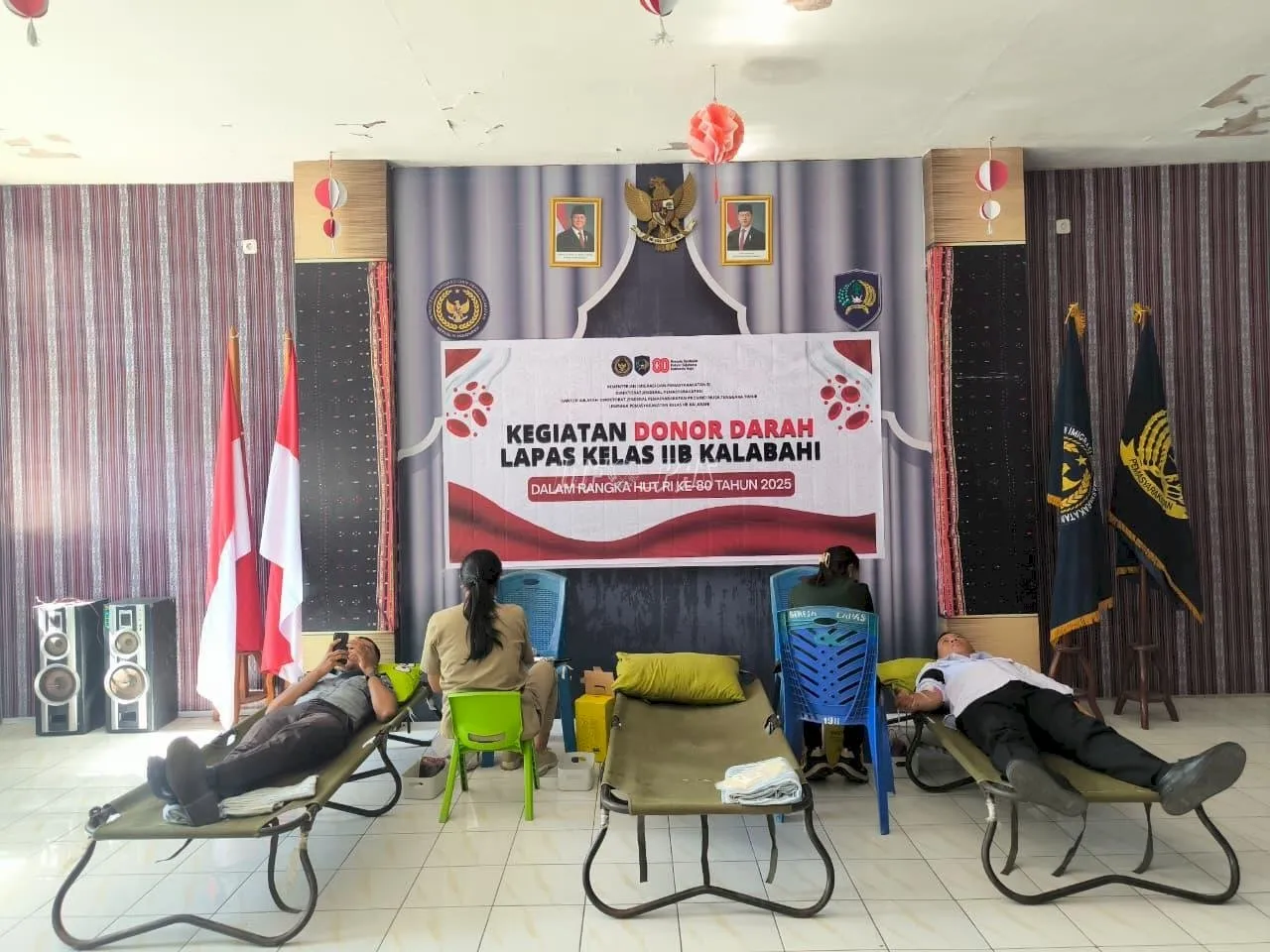 Lapas Kelas IIB Kalabahi gelar donor darah, kumpulkan 20 kantong untuk disalurkan PMI Alor, menyambut HUT ke-80 RI, Selasa (12/8). (Web Ditjenpas)