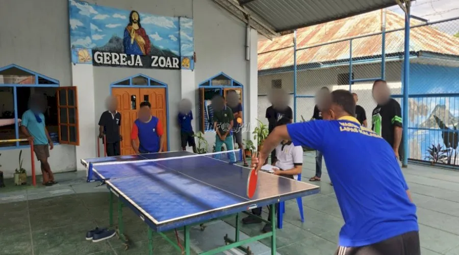 Lapas Kelas IIB Kalabahi gelar perlombaan tenis meja yang di ikuti seluruh Warga Binaan dalam memeriahkan Hari Ulang Tahun Ke-80 Republik Indonesia, Senin (4/8). (Web.Ditjenpas)