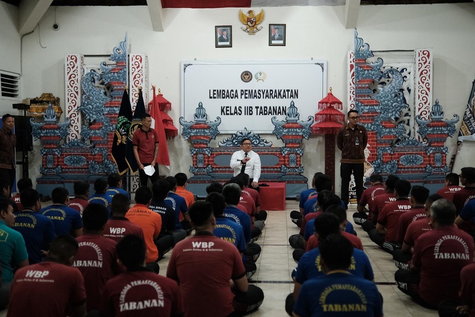Kegiatan sosialisasi hak Warga Binaan dan dialog aspirasi digelar Kepala Lapas Tabanan di Aula Candra Prabhawa, 18/09. (Dok: Humas Lapas Tabanan)
