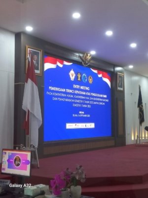 LPKA Kelas I Medan dukung Entry Meeting Pemeriksaan Kepatuhan BMN yang digelar Kanwil Kemenkumham Sumut, dihadiri pimpinan dan perwakilan UPT. (Dok: Humas LPKA Medan)