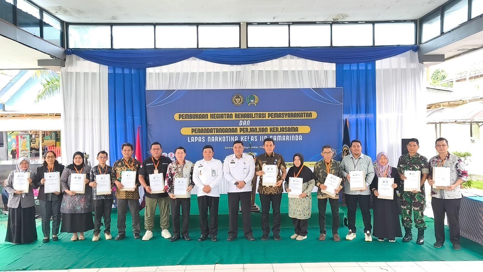 Lapas Narkotika Samarinda buka program rehabilitasi untuk 100 warga binaan, didukung 14 mitra kerja dan BNN, Kamis (4/9). (Dok: Humas LPN Samarinda)