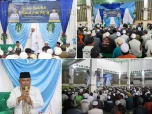 Peringatan Maulid Nabi di Masjid Baabud Taqwa Lapas Banjarmasin dihadiri Kalapas, pejabat, staf, dan ribuan WBP dengan suasana khidmat. (Dok: Humas Lapas Banjarmasin)