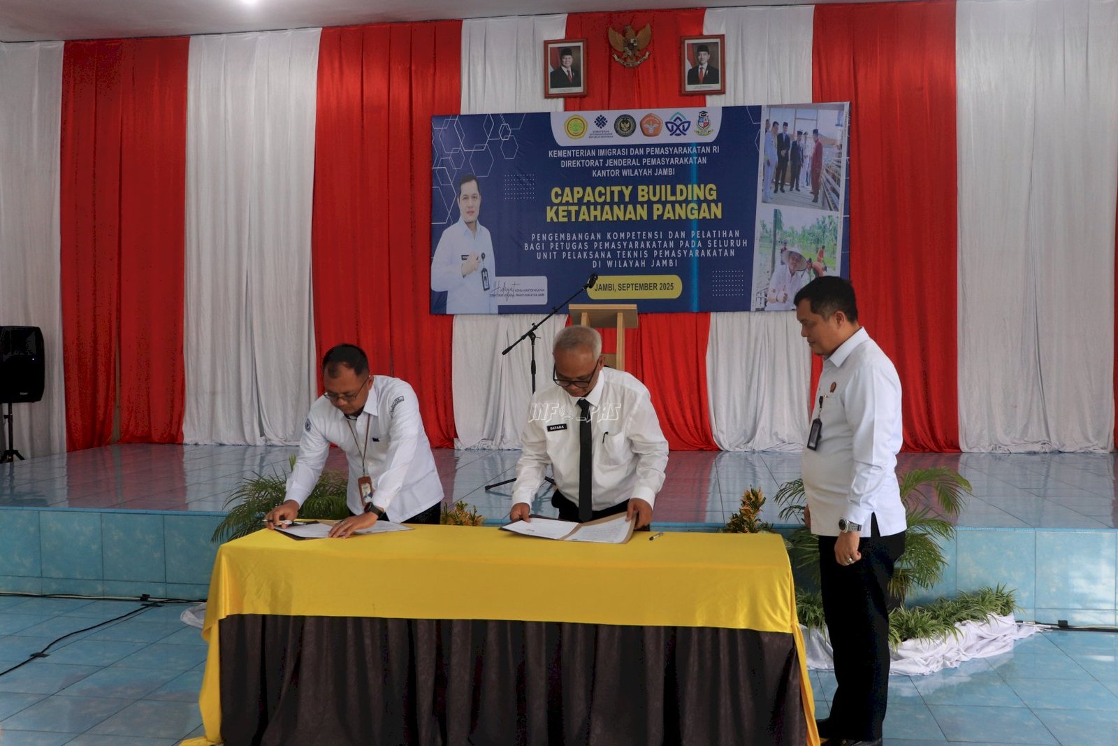 Lapas Kelas IIA Jambi menjadi tuan rumah Penandatanganan MoU dan Workshop Peningkatan Kapasitas SDM Kerabat Pangan Lapas, Rabu (10/9). (Dok: Web Ditjenpas)