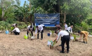 Rutan Pinrang Ikut Gerakan Tanama Bibit Pohon Kelapa Serentak