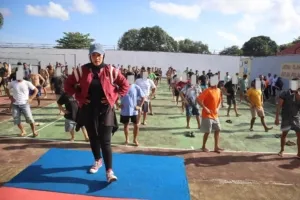 Senam Pagi Rutin, Kunci Kebugaran Warga Binaan Rutan Pelaihari