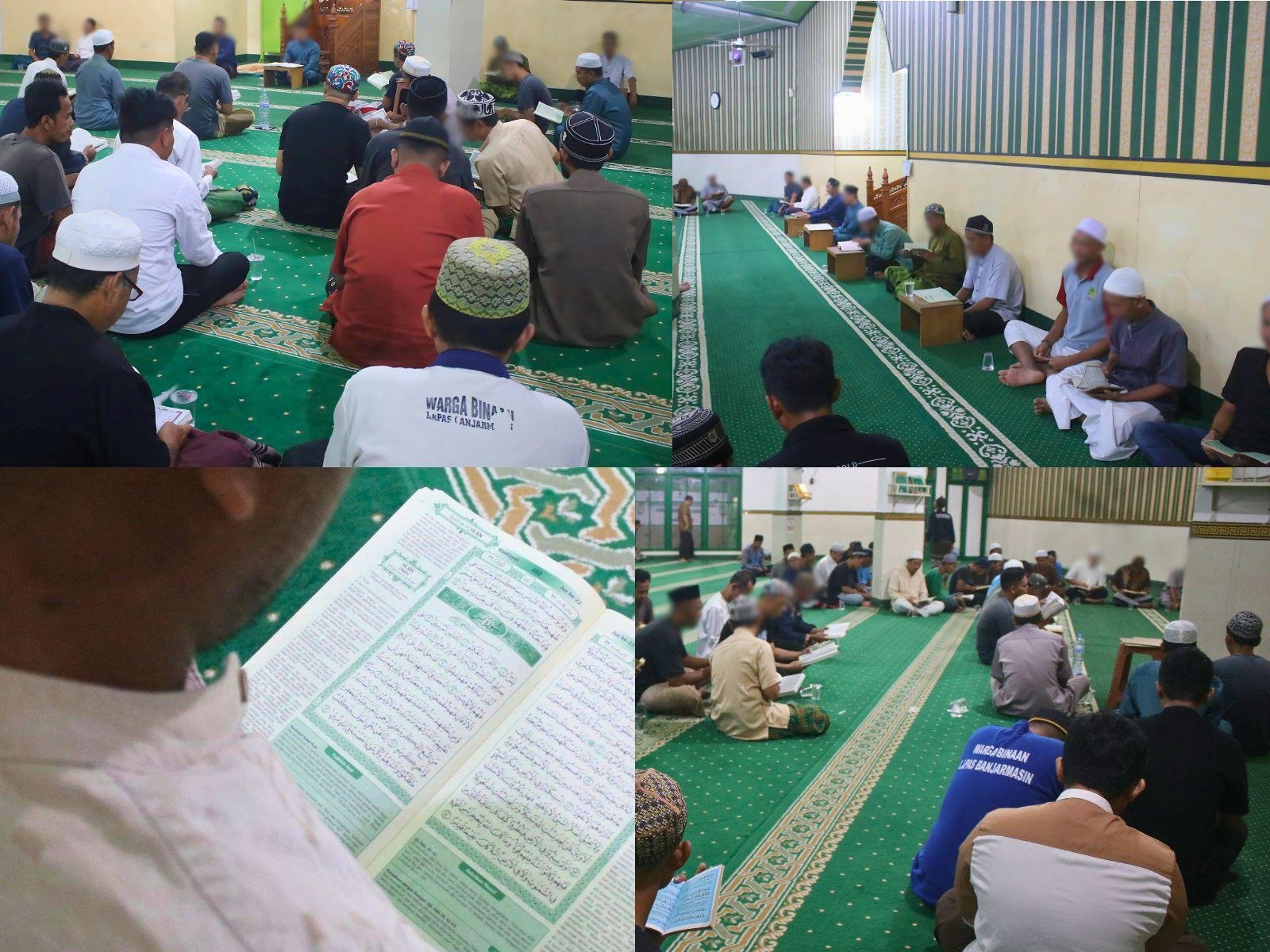 Santri WBP Lapas Banjarmasin rutin gelar tahlilan malam Jumat di Masjid Baabud Taqwa sebagai bagian dari ibadah bersama. (Dok: Humas Lapas Banjarmasin)