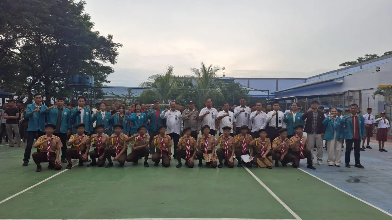 LPKA Kelas I Medan gelar Upacara Kesadaran Berbangsa diikuti anak binaan, petugas, dan mitra lembaga pendidikan serta organisasi kemasyarakatan. (Dok: Humas LPKA Medan)