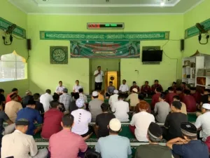 Rutan Kelas IIB Bengkulu menggelar kegiatan keagamaan yang berlangsung khidmat dan penuh makna di Masjid At-Taubah Rutan Bengkulu, Rabu (22/10). (Dok: Humas Rutan Bengkulu)