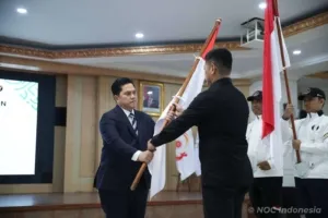 Menpora resmi melepas kontingen Indonesia yang akan berlaga di Asian Youth Games (AYG) Bahrain 2025 dan Islamic Solidarity Games (ISG) Riyadh 2025. (Dok: NOC Indonesia)