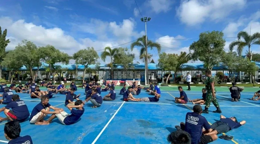 Lapas Narkotika Karang Intan Gelar Pembinaan Fisik & Mental WB