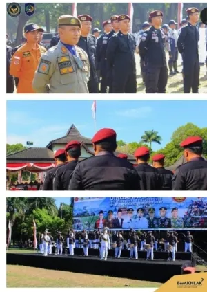 Lapas Kelas IIB Bondowoso menunjukkan dukungan dan sinergi nyata dengan turut berpartisipasi dalam upacara peringatan HUT TNI yang di selenggarakan oleh Kodim 0822 Bondowoso, Minggu (5/10). (Dok: Humas Lapas Bondowoso)