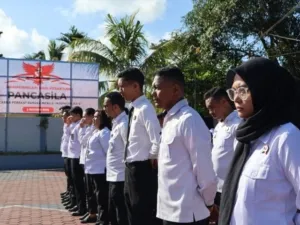 LPKA Kelas II Ambon menggelar upacara peringatan Hari Kesaktian Pancasila dengan penuh khidmat di Lapangan Upacara LPKA Ambon, Rabu (1/10). (Dok: Humas LPKA Ambon)