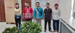 LPKA Medan Serahkan 25 Kg Daun Ubi Hasil Panen Anak Binaan ke Rutan Perempuan Medan