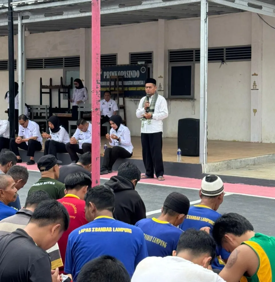 Lapas Kelas I Bandar Lampung Gelar Doa Bersama untuk Keharmonisan dan Kelancaran Tugas Petugas dan Warga Binaan