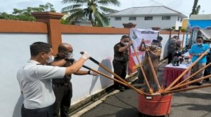 Karutan Marabahan Hadiri Pemusnahan Barang Rampasan di Kejari Barito Kuala, Wujud Sinergi Penegakan Hukum