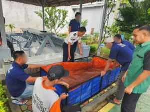 Bengkel Rutan Barabai Bangun Kolam Lele (Dok. Istimewa)
