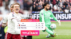 Arsenal Dekati Gelar Usai Tekuk West Ham di Laga Dramatis Premier League
