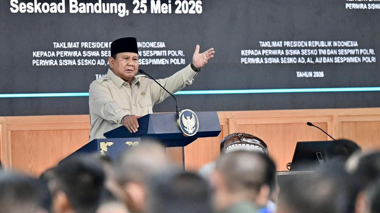 Prabowo Beri Taklimat Strategis kepada Perwira TNI-Polri di Bandung
