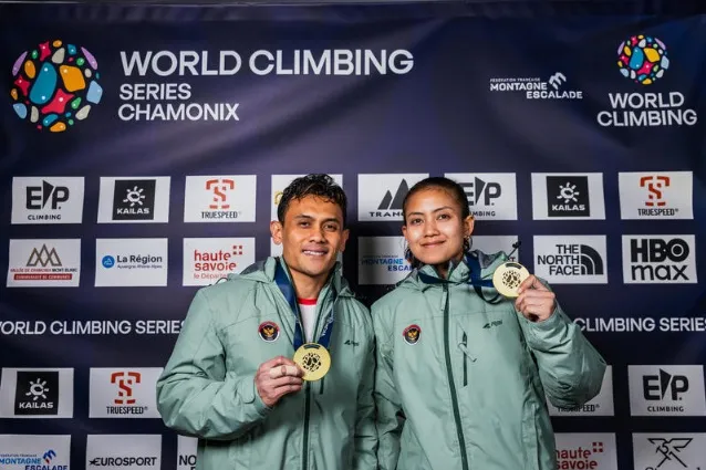 Tim Panjat Tebing Indonesia Sabet Dua Emas di Prancis